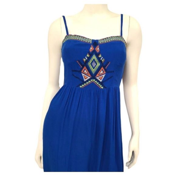 Flying Tomato Blue Embroidered Dress Small - Picture 3 of 7